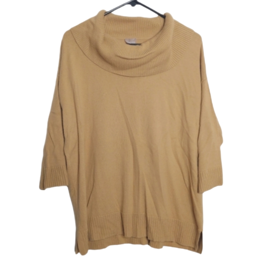 Chico's Women's Tan Colored Cowl Neck Sweater Chico's Size 2 US Size Large 12